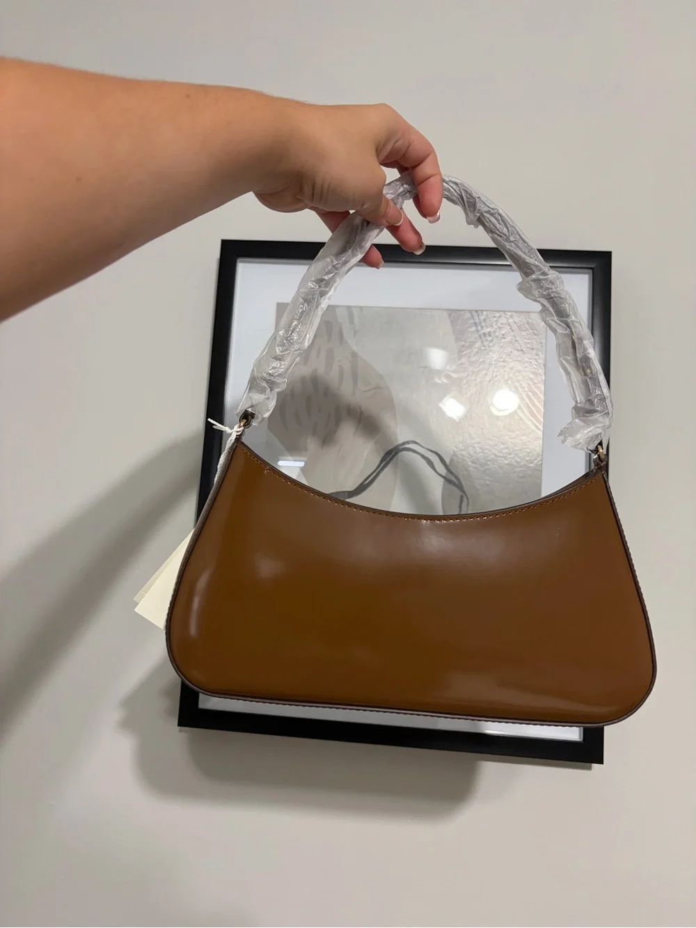 Tory Burch Brown Patent Leather Shoulder Bag